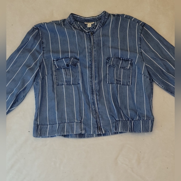 Cato Tops - Cato Zipper Denim elastic waist shirt Size XL excellent condition